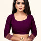 Vedant Vastram Litchi Silk Designer Banarasi Saree - Wine | Swadesiicart