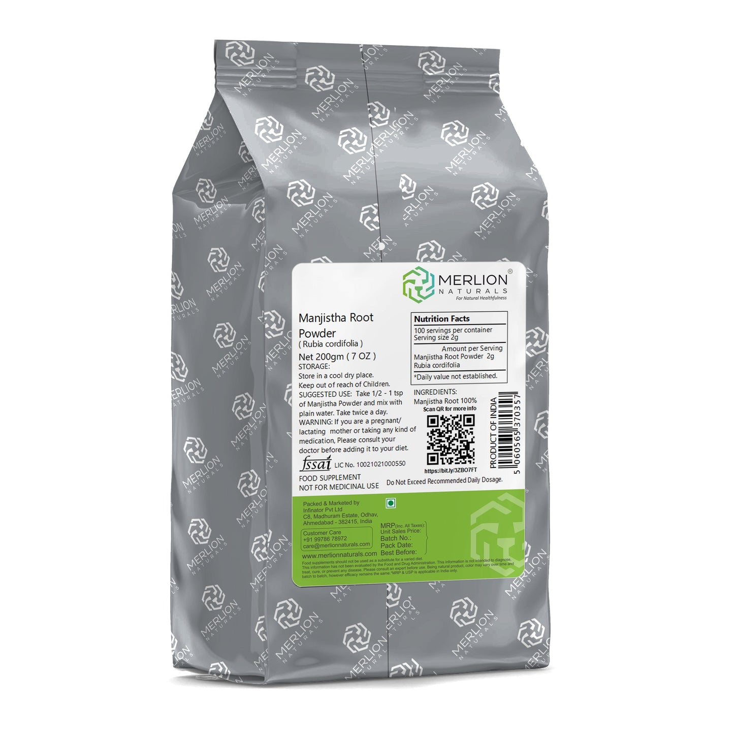 Merlion Naturals Manjistha Root Powder - Swadesiicart
