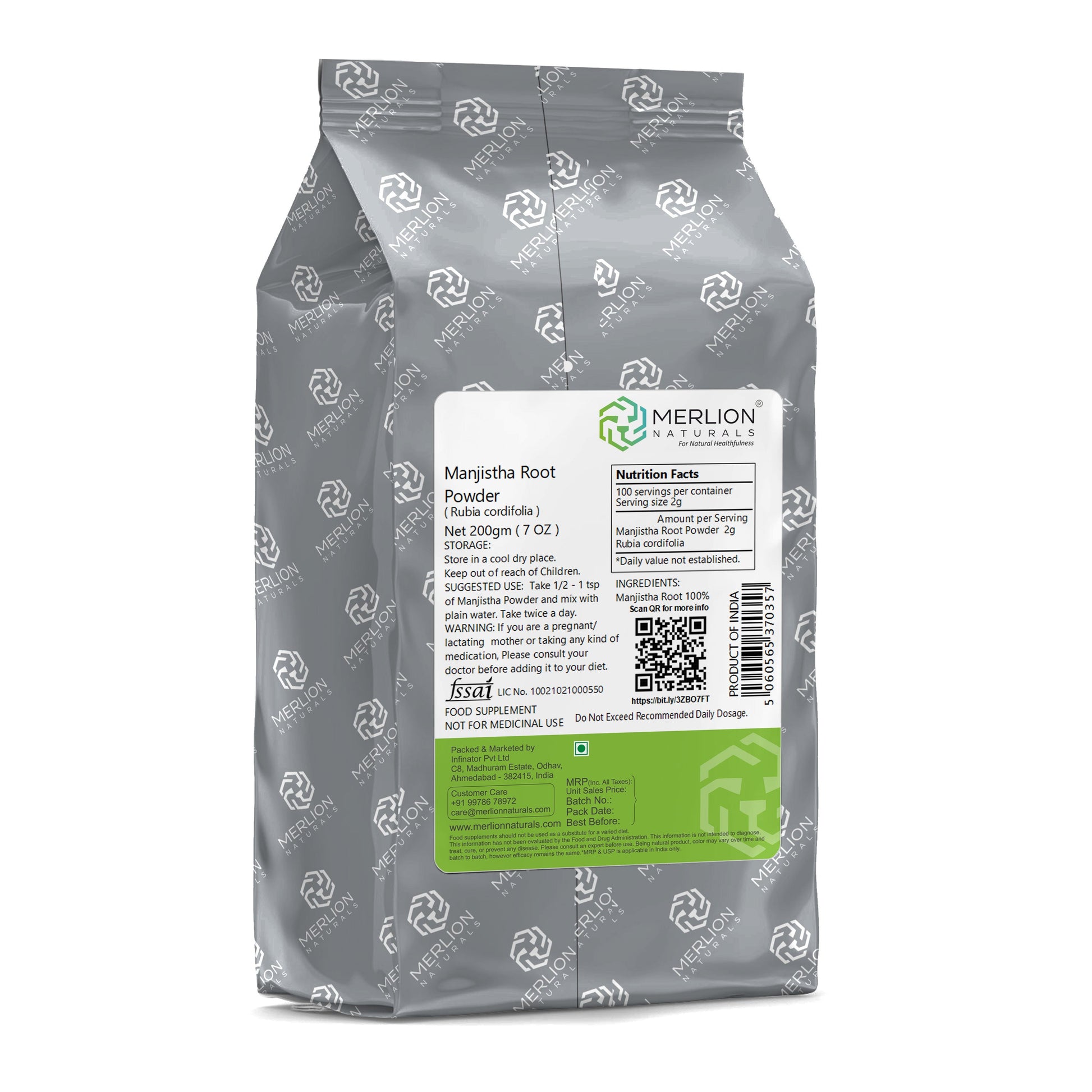 Merlion Naturals Manjistha Root Powder - Swadesiicart