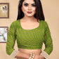 Vedant Vastram Litchi Silk Designer Banarasi Saree - Mehndi | Swadesiicart