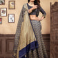Vedant Vastram Litchi Silk Designer Banarasi Saree - Navy Blue | Swadesiicart