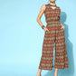 Yufta Maroon Printed Jumpsuit - Swadesiicart
