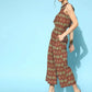 Yufta Maroon Printed Jumpsuit - Swadesiicart