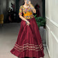 Lorenvalley Maroon Pure Cotton Plain With Gota Patti Touch Up Lehenga Choli | Swadesiicart