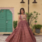 Lorenvalley Maroon Printed Cotton With Kutchi Gamthi Work and Kodi Lace Gown | Swadesiicart