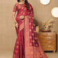 Lorenvalley Fashion Maroon Soft Katan Silk Woven Design Copper Zari Weaving Saree - Swadesiicart