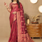 Lorenvalley Fashion Maroon Soft Katan Silk Woven Design Copper Zari Weaving Saree - Swadesiicart