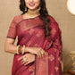 Lorenvalley Fashion Maroon Soft Katan Silk Woven Design Copper Zari Weaving Saree - Swadesiicart