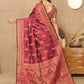 Lorenvalley Fashion Maroon Soft Katan Silk Woven Design Copper Zari Weaving Saree - Swadesiicart