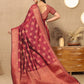 Lorenvalley Fashion Maroon Soft Katan Silk Woven Design Copper Zari Weaving Saree - Swadesiicart