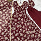 Lorenvalley Pure Faux Georgette Multi Floral Print Fully Flared Anarkali Pant With Dupatta Set - Maroon | Swadesiicart