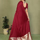 Anaita Maroon Zari Weaving Work Satin Silk Saree With Blouse