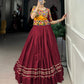 Lorenvalley Maroon Pure Cotton Plain With Gota Patti Touch Up Lehenga Choli | Swadesiicart