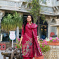 Lorenvalley Maroon Roman Silk Floral Print With Beets Handwork Kurta Set | Swadesiicart
