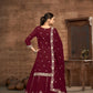 Anaita Violet Premium Embroidered Vichitra Silk Lehenga Style Suit