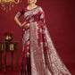 Anaita Maroon Silk Blend Woven Saree With Blouse