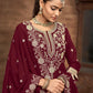 Anaita Violet Premium Embroidered Vichitra Silk Lehenga Style Suit