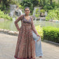 Lorenvalley Maroon Printed Cotton With Kutchi Gamthi Work And Kodi Lace Kurti | Swadesiicart