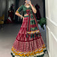 Lorenvalley Maroon Dola Silk with Printed With Foil Work And Original Mirror Gamthi Lace Touch Up Lehenga Choli | Swadesiicart