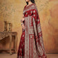 Anaita Maroon Silk Blend Woven Saree With Blouse
