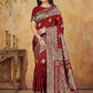 Anaita Maroon Silk Blend Woven Saree With Blouse
