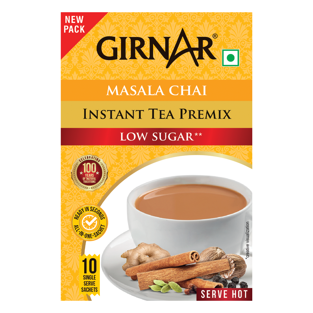 Girnar Instant Tea Premix With Masala (Low Sugar) | Swadesiicart