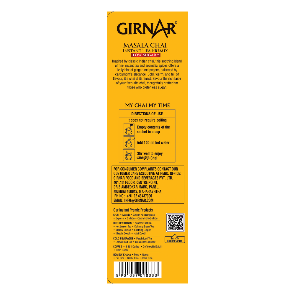 Girnar Instant Tea Premix With Masala (Low Sugar) | Swadesiicart