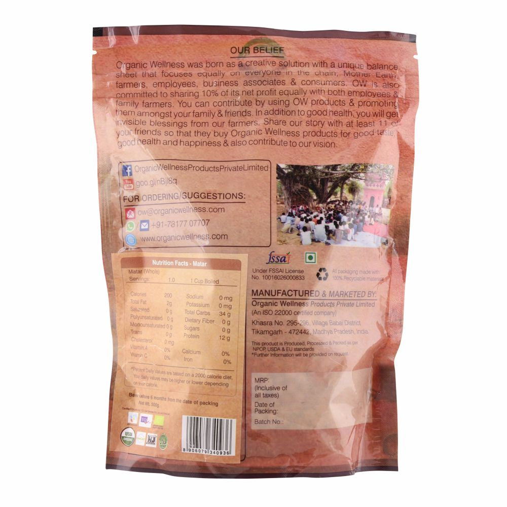 Organic Wellness Matar Whole - Swadesiicart