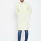 Even Apparels Yellow Color Men's Pure Cotton Kurta With Band Collar | Swadesiicart