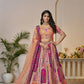 Kesar Fab Orange Banarasi Silk Embroidered Lehenga | Swadesiicart