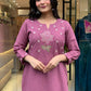 The52 Peach Women's Gorgeous Embroidered Cotton Fabric Straight Kurta Pant with Dupatta Set - Swadesiicart