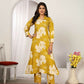 Jyoti Fashion Women's Mustard Rayon Floral Print with Side Pocket Kurtis & Sets | Swadesiicart