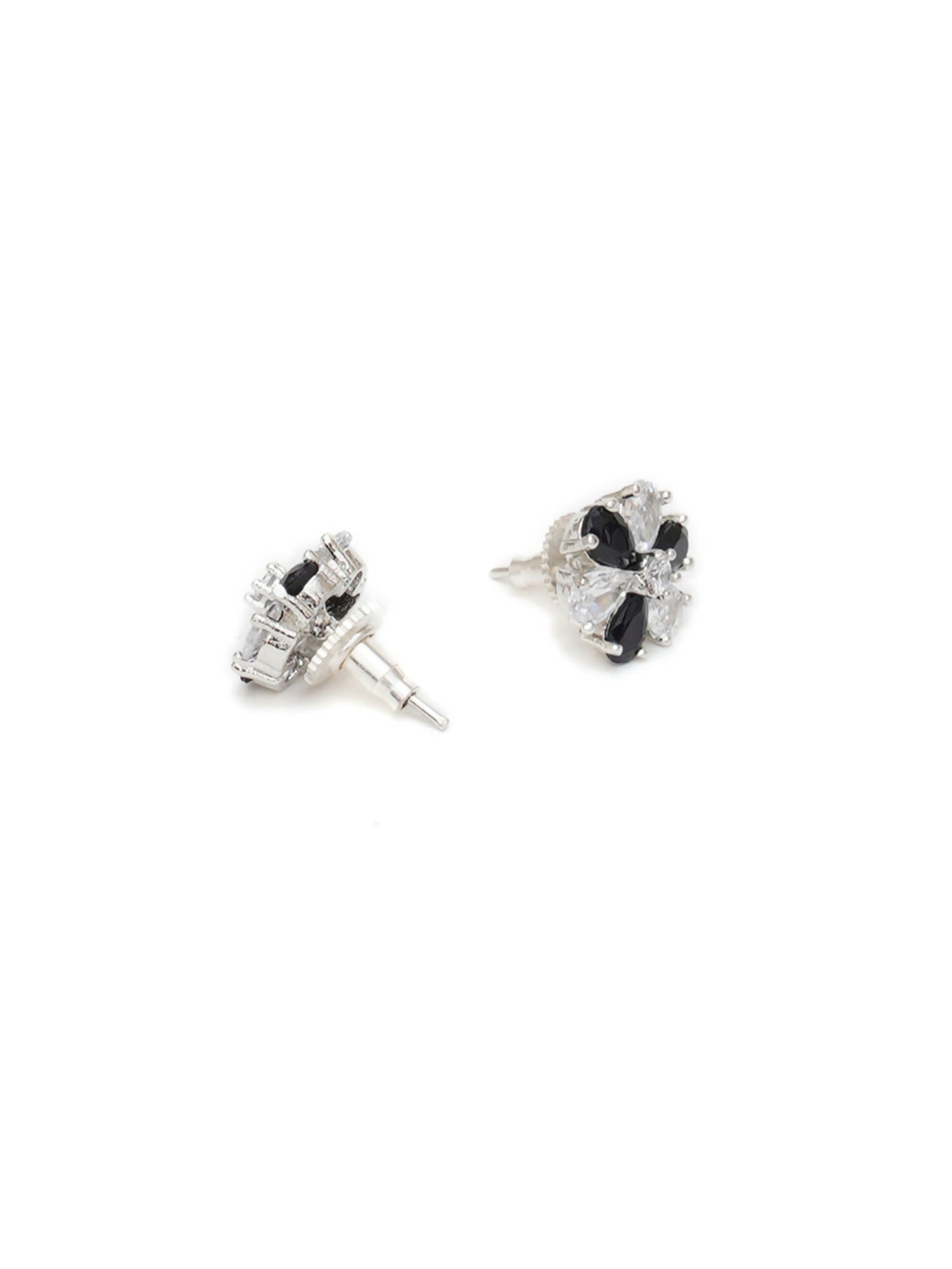 stone stud (Black and white) - Ruby Raang - Swadesiicart