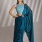 Blue Satin Rangoli Solid Fancy Designer Saree - Nafisa