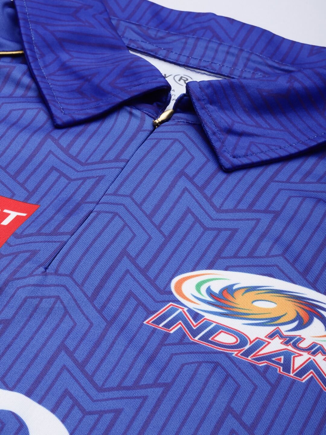playR Men Printed Polo Collar Dri-FIT MI Official Match Jersey T-shirt IPL, T20 | Swadesiicart