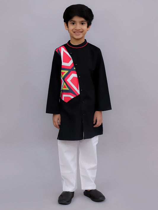 Lil Drama Shor-Gul Multicolor Kurta Pyjama Set For Boys | Swadesiicart