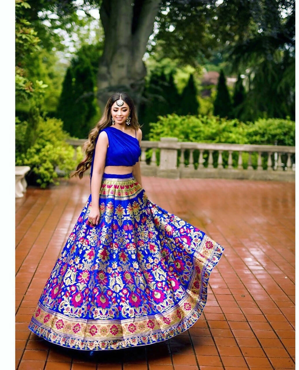 Royal Blue Banarasi Silk Lehenga Choli for Women, Ready to Wear Stitched Lengha Choli for Party, Stylish Lehenga Choli by Infinity Export | Swadesiicart