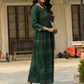 Juniper Women's Green Festive Embroiderd Flared Dress | Swadesiicart