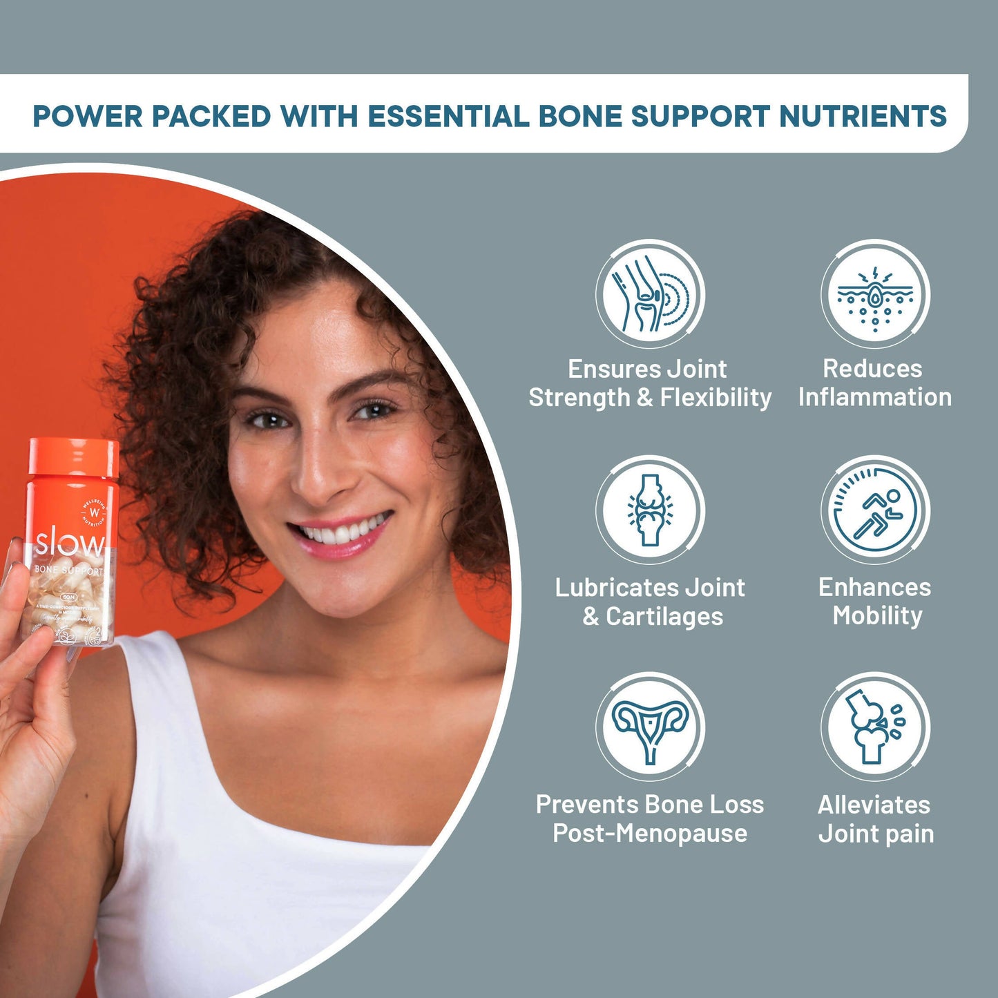 Wellbeing Nutrition Slow | Bone & Joint Support Capsules - Swadesiicart