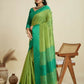 Vishnu Weaves Women's Parrot Raw Silk Thread Woven Saree with Blouse - Swadesiicart