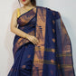 Exclusive Collection Beautiful Navy Blue Cotton Silk Woven Handloom Saree With Running Blouse Piece - Swadesiicart