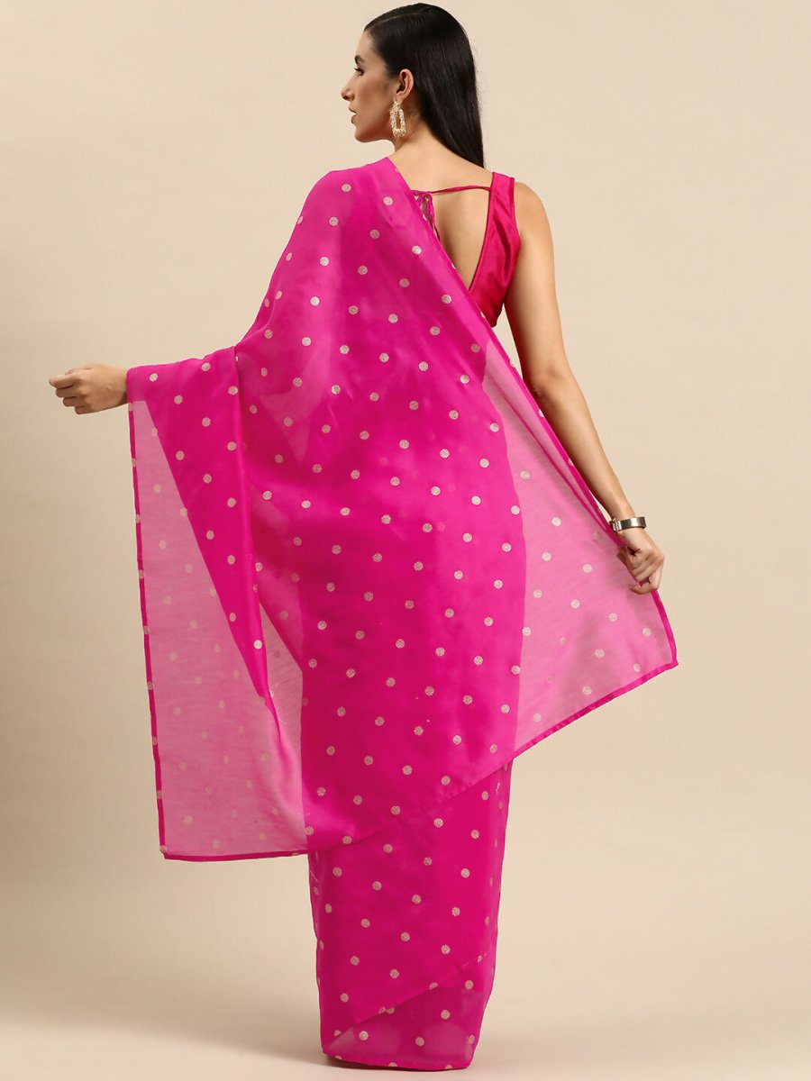 Ahalyaa Women's Traditional Semi Stitch Saree - Fuchsia | Swadesiicart