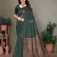 Vedant Vastram Litchi Silk Banarasi Silk Saree - Bottle Green | Swadesiicart