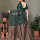 Vedant Vastram Litchi Silk Banarasi Silk Saree - Bottle Green | Swadesiicart