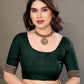 Vedant Vastram Litchi Silk Banarasi Silk Saree - Bottle Green | Swadesiicart