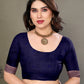 Vedant Vastram Litchi Silk Banarasi Silk Saree - Navy | Swadesiicart