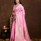 Vedant Vastram Banarasi Silk Fashion Saree - Pink | Swadesiicart