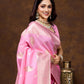 Vedant Vastram Banarasi Silk Fashion Saree - Pink | Swadesiicart