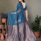 Vedant Vastram Litchi Silk Banarasi Silk Saree - Rama | Swadesiicart