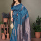 Vedant Vastram Litchi Silk Banarasi Silk Saree - Rama | Swadesiicart